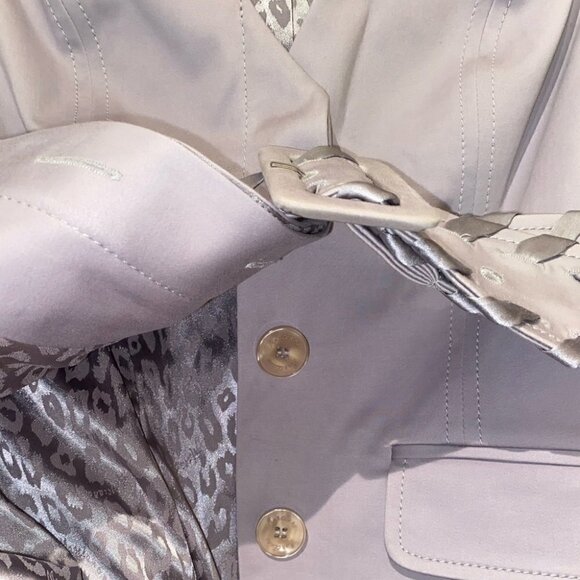 MARCIANO Short Sleeves Fitted Blazer Jacket with  Belt Mauve Pastel Size 2 - Picture 6 of 9